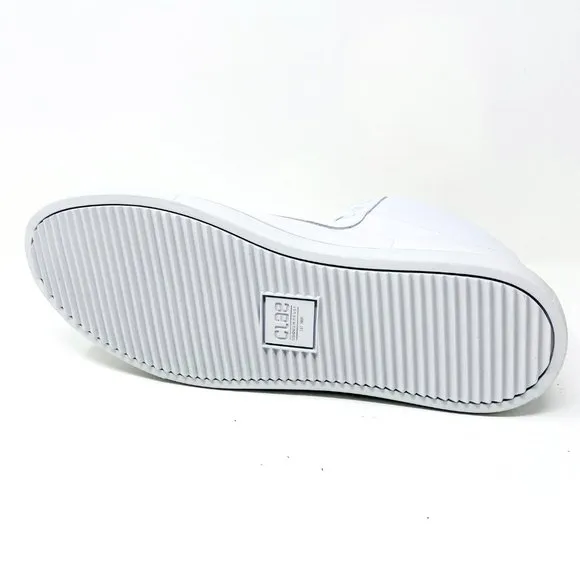 Clae Frazier White Leather Mens Mid Casual Premium Sneakers
