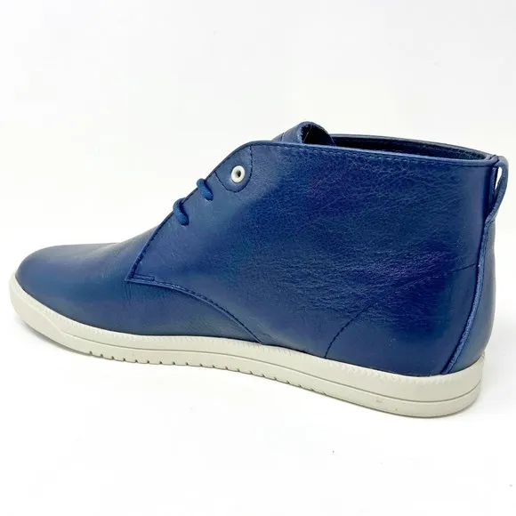 Clae Strayhorn Leather Navy Leather Mens Casual Sneakers