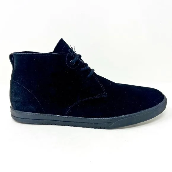 Clae Strayhorn Unlined Black Black Suede Mens Casual Sneakers