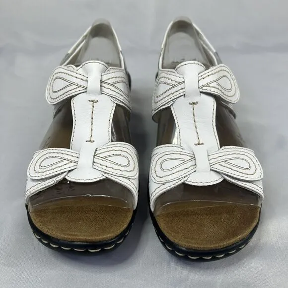 Clarks Bendables Womens Lexi Walnut Q White Sandals Summers Comfy Walk Shoes 7M