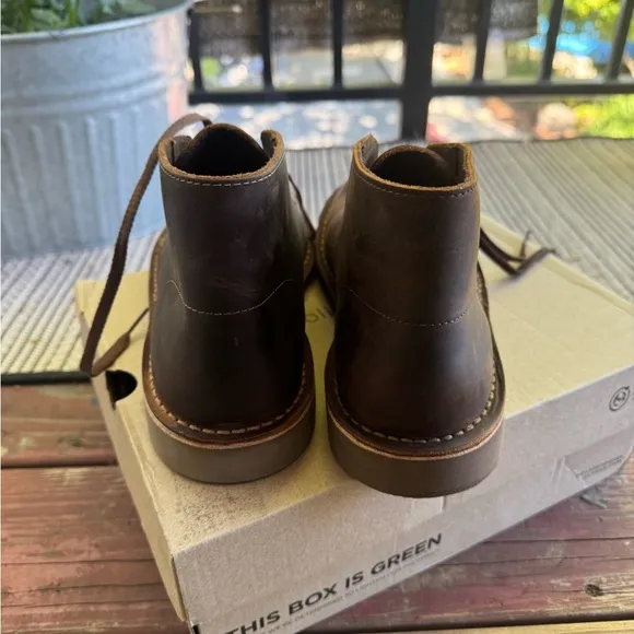 Clarks Brown Chukka Boots with Distressed Leather