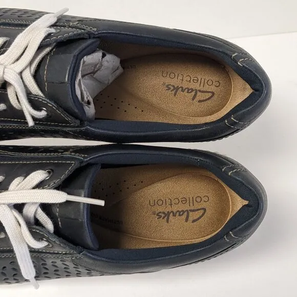 Clarks Caroline Ella Sneakers, Navy Leather, Women's 8.5