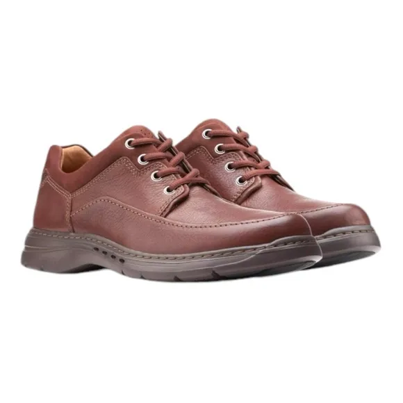 Clarks Mens size 10 Un Brawley Lace Mahogany Leather.