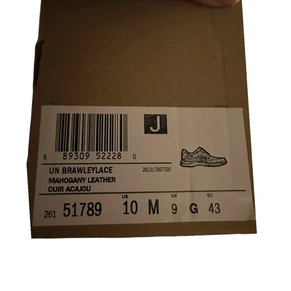 Clarks Mens size 10 Un Brawley Lace Mahogany Leather.