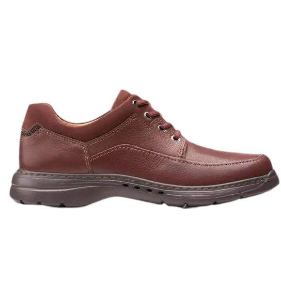 Clarks Mens size 10 Un Brawley Lace Mahogany Leather.
