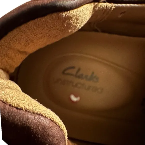 Clarks Mens size 10 Un Brawley Lace Mahogany Leather.