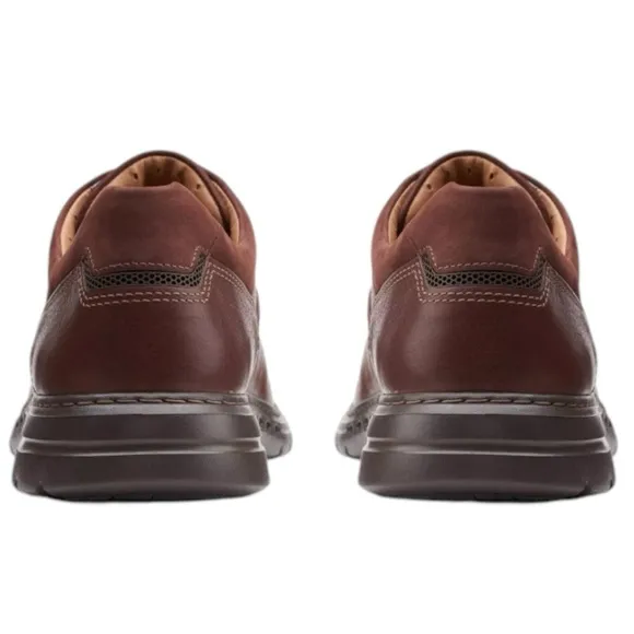 Clarks Mens size 10 Un Brawley Lace Mahogany Leather.