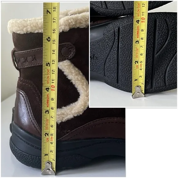 CLARKS Trixiebell Women's Brown Leather Sherpa Ankle Boots Size 10 M