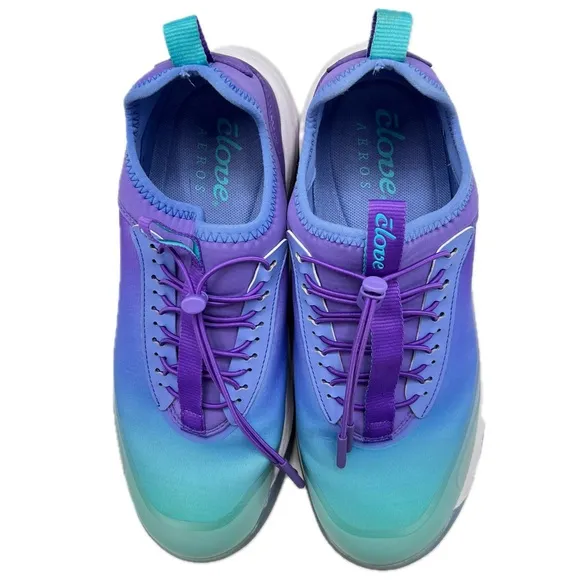 Clove Aeros Nursing Healthcare Shoes Ombre Purple/Teal Size Women's 10.5 EU 42.5