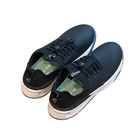 Clove Lace Up Comfort Nursing Healthcare Night Shift Shoes Black White Size 6.5W