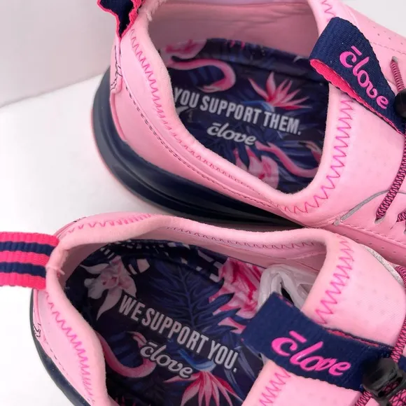 CLOVE Limited Edition NEW Healthcare Nursing Sneakers Miami Night Pink Size 9.5
