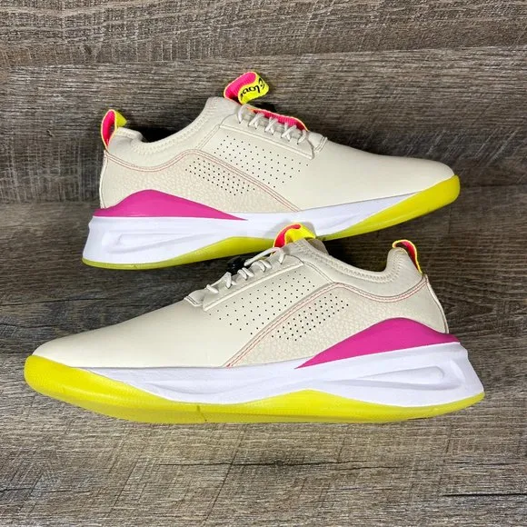Clove Shoes LEMON AID Pale Yellow Pink Nursing Healthcare Sneakers W 8.5 / M 7