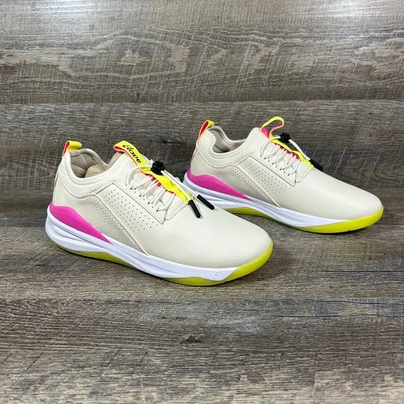 Clove Shoes LEMON AID Pale Yellow Pink Nursing Healthcare Sneakers W 8.5 / M 7