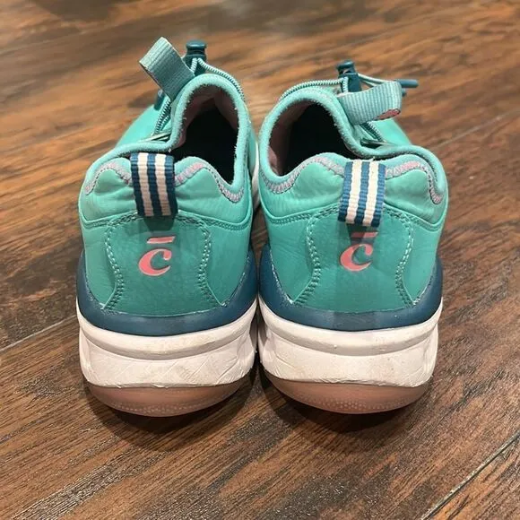 Clove Shoes Limited Edition PACIFIC PALM Teal Nursing Sneakers Women size 9.5