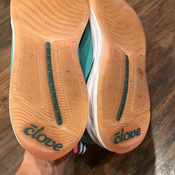 Clove Shoes Limited Edition PACIFIC PALM Teal Nursing Sneakers Women size 9.5