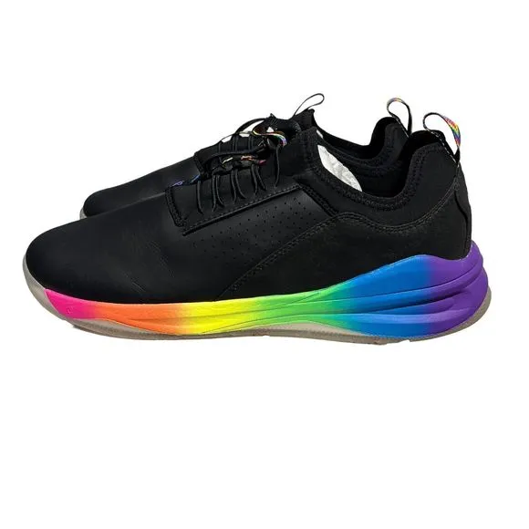 Clove Shoes Men’s 13 Black Rainbow Sneakers Healthcare Nursing Pride Colorful