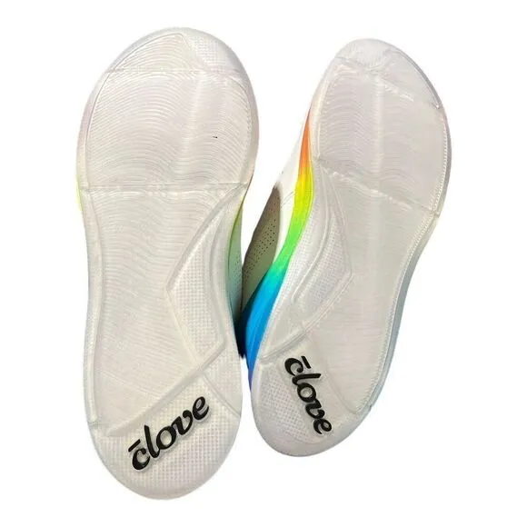 Clove Sneakers WMNS Size 6 Shoes Healthcare Nurse Rainbow Pride White Walk