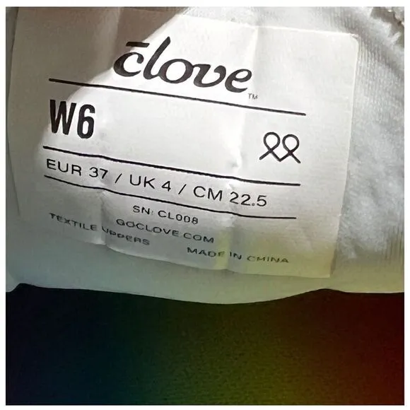 Clove Sneakers WMNS Size 6 Shoes Healthcare Nurse Rainbow Pride White Walk