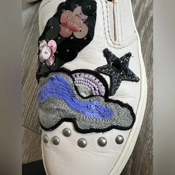 Coach C115 Sneakers With Sequins And Star Patches. Size 5