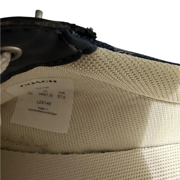 Coach Clip Low Top Sneaker In Signature Chambray sz 7 Midnight Navy.