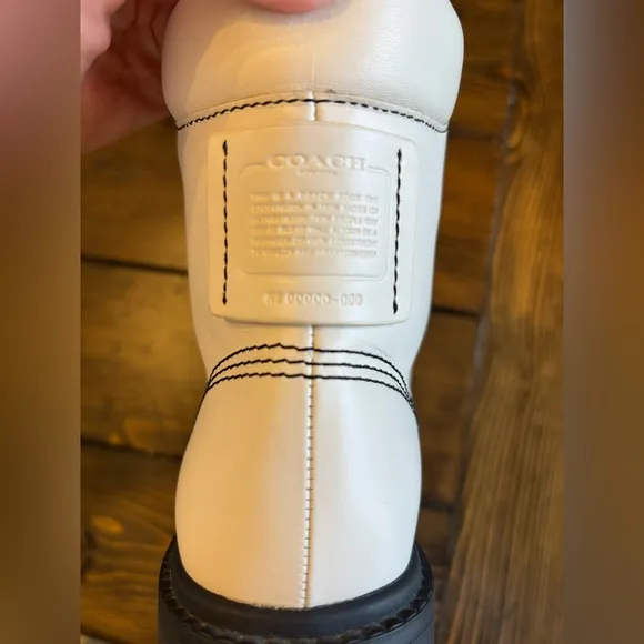 Coach Cream Lorimer Combat Boots Size 8.5