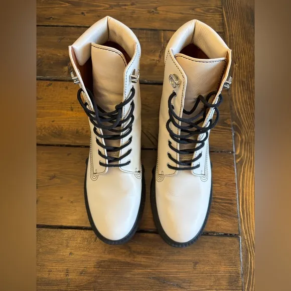 Coach Cream Lorimer Combat Boots Size 8.5