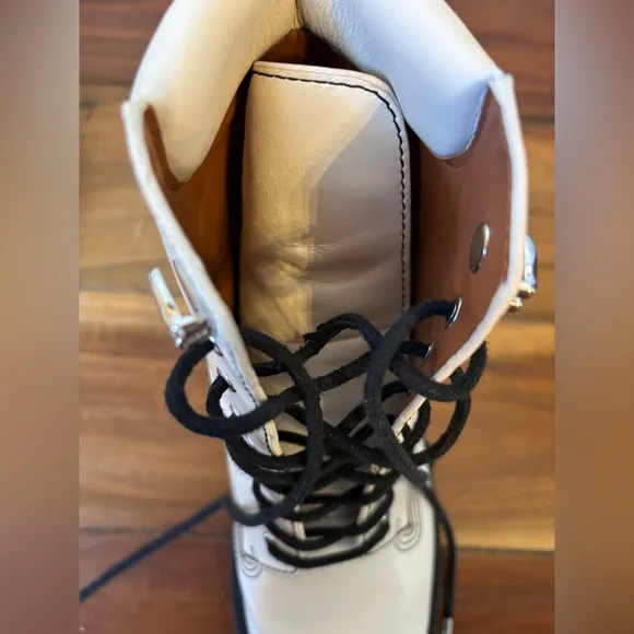 Coach Cream Lorimer Combat Boots Size 8.5