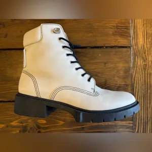 Coach Cream Lorimer Combat Boots Size 8.5