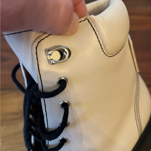 Coach Cream Lorimer Combat Boots Size 8.5