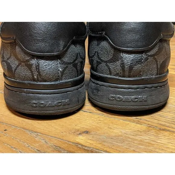 COACH G4949 Men's Low Line Signature Low Top Sneakers Black Charcoal Size 11.5D‎