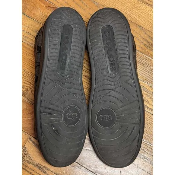 COACH G4949 Men's Low Line Signature Low Top Sneakers Black Charcoal Size 11.5D‎