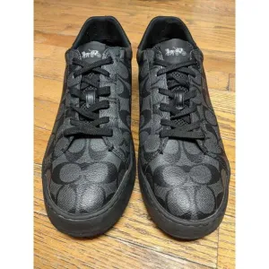 COACH G4949 Men's Low Line Signature Low Top Sneakers Black Charcoal Size 11.5D‎