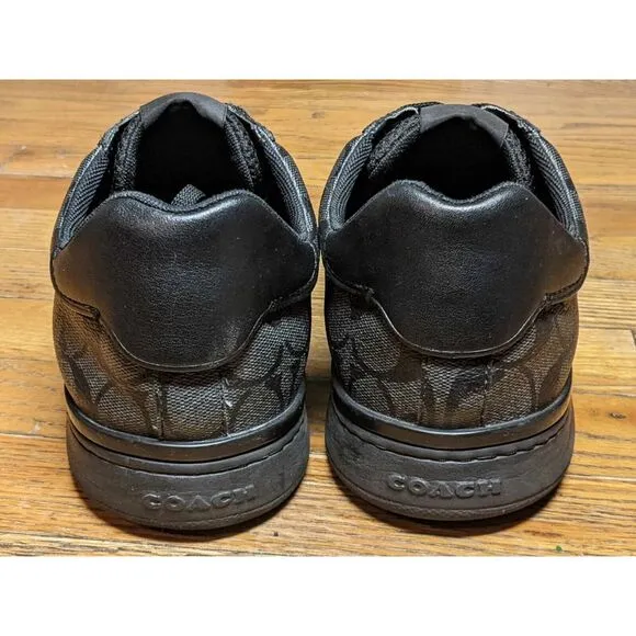 COACH G4949 Men's Low Line Signature Low Top Sneakers Black Charcoal Size 11.5D‎