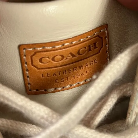 Coach Meyer Leather Men's Cream Casual Sneakers Size 10.5M