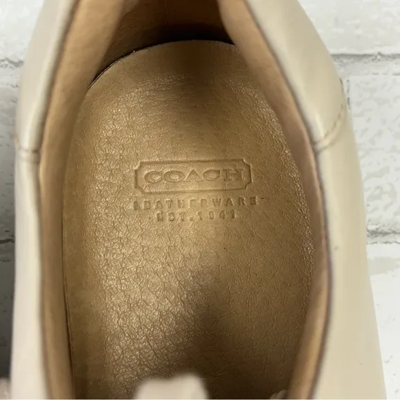 Coach Meyer Leather Men's Cream Casual Sneakers Size 10.5M