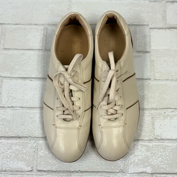 Coach Meyer Leather Men's Cream Casual Sneakers Size 10.5M