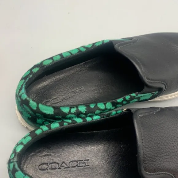 COACH SAMPLE LEATHER LEOPARD SLIP-ON SNEAKERS SIZE 9