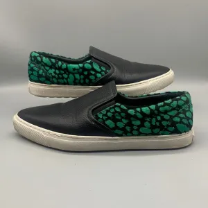 COACH SAMPLE LEATHER LEOPARD SLIP-ON SNEAKERS SIZE 9