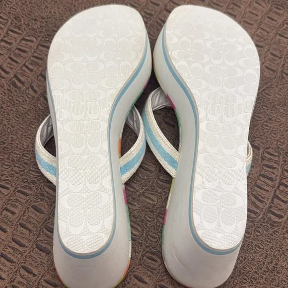 Coach Sandal Thong Heel Felicite Watercolor multi Size 8.5