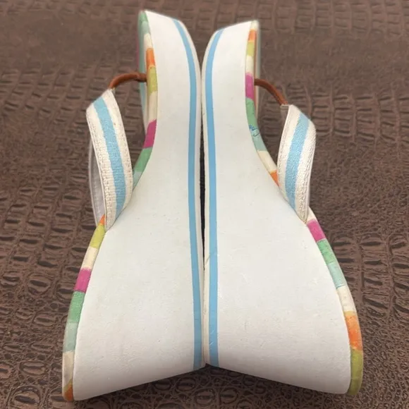 Coach Sandal Thong Heel Felicite Watercolor multi Size 8.5