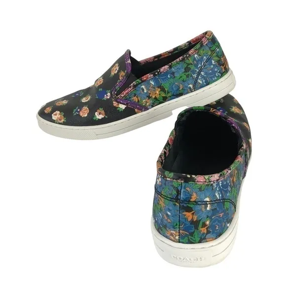 Coach Slip On Sneakers Parkside Tea Rose Black Sz 9.5