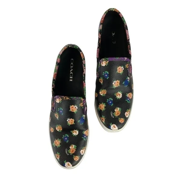 Coach Slip On Sneakers Parkside Tea Rose Black Sz 9.5