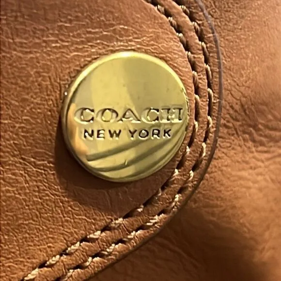 🔥🔥 COACH Waldorf Cinnamon Tan Leather Ankle Boots Booties Women Sz 10B - EUC