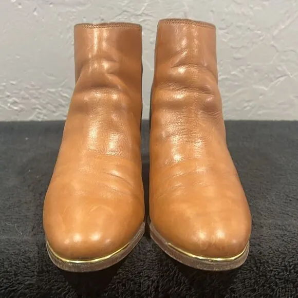 🔥🔥 COACH Waldorf Cinnamon Tan Leather Ankle Boots Booties Women Sz 10B - EUC