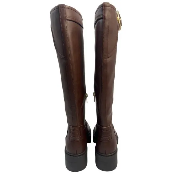 Coach Womens Lilli Leather Walnut Knee-High Boots US Size 5B
