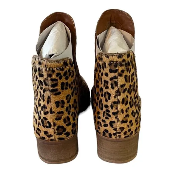 Coconuts By Matisse BECCA Womens Leopard Print Ankle Boots Pull On Size 7M
