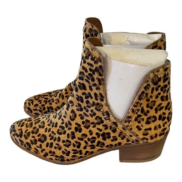 Coconuts By Matisse BECCA Womens Leopard Print Ankle Boots Pull On Size 7M