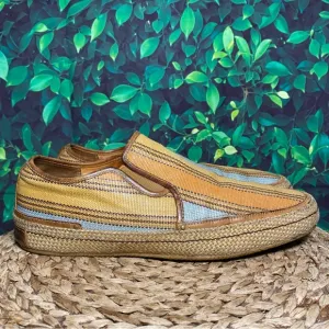 Cole haan blue green orange canvas slip on sneakers