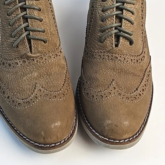 Cole Haan Breslyn Textured Nubuck Leather Lace-up Wingtip Oxford in Tawny Port