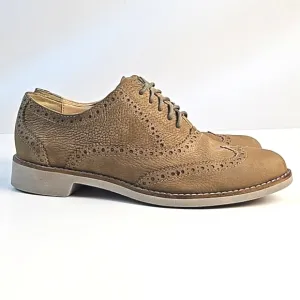 Cole Haan Breslyn Textured Nubuck Leather Lace-up Wingtip Oxford in Tawny Port